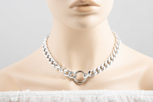 Lightweight Silver Cuban Chain Link Necklace/Non Tarnish Necklace/Chunky Chain Necklace Silver/Chunkly Necklace for Women/Fashion Necklace