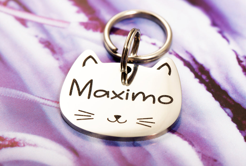 Cat Tag/Cat Tags Engraved/Cat Tag Stainless Steel/Cat Tags Australia/Cat ID Tags Engraved/Cat ID Tag Australia/Cat Face ID Name Tag/Cat Tags