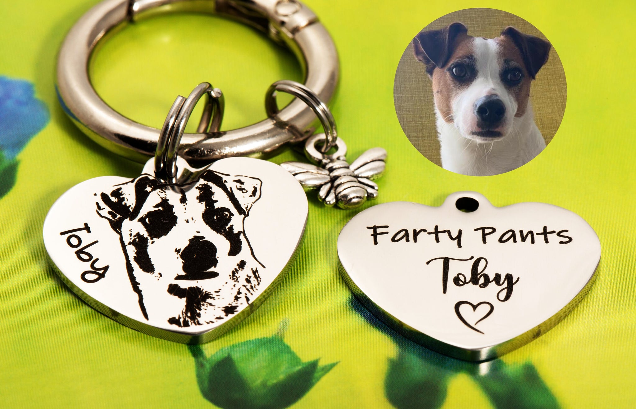 Dog sales photo keychain