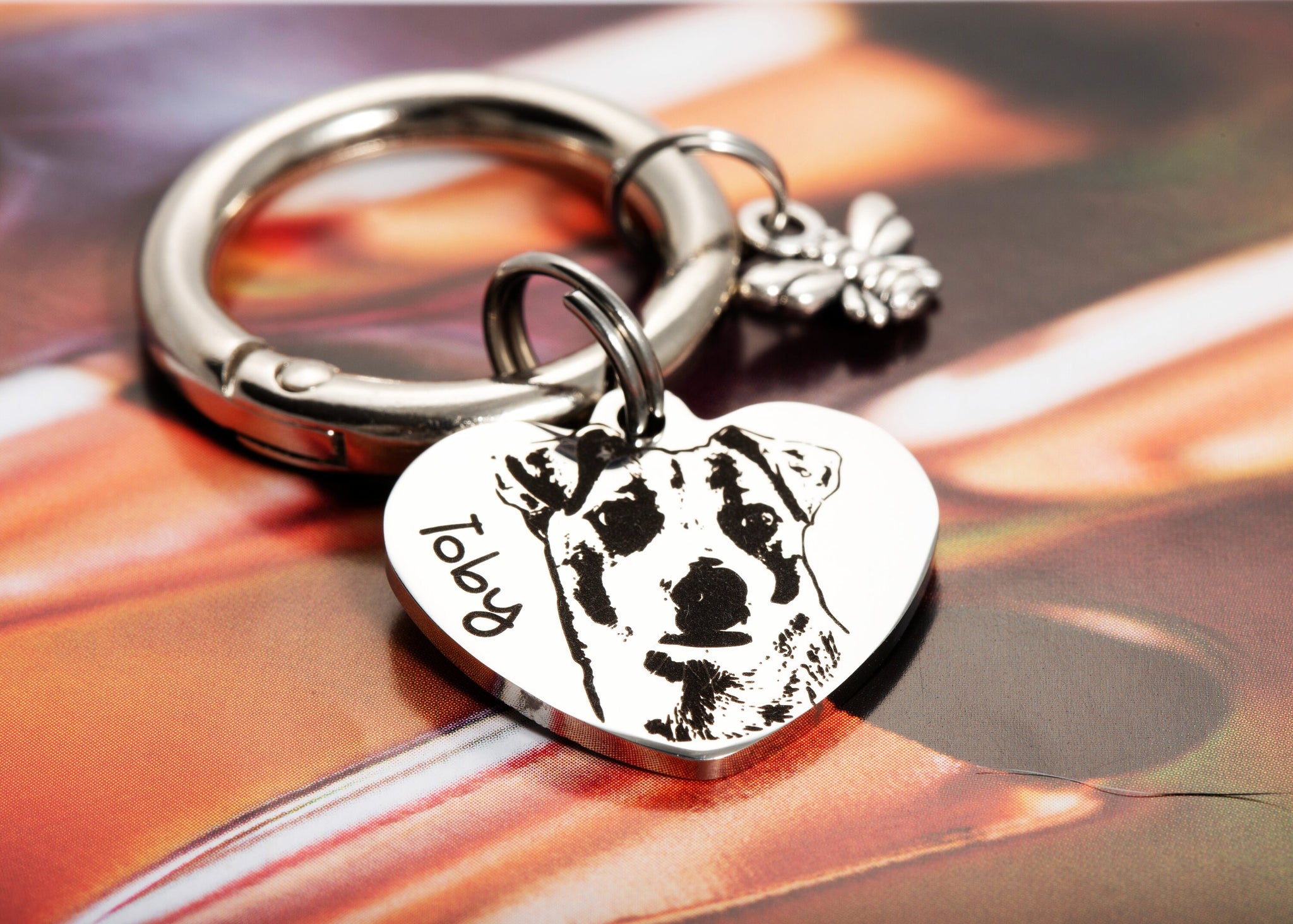 Custom dog clearance face keychain