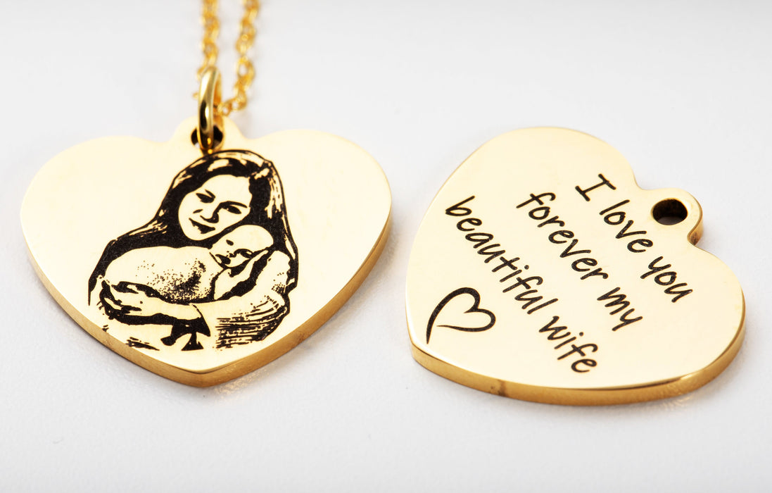 Locket Anniversary Necklace For Her Gold Happy Anniversary