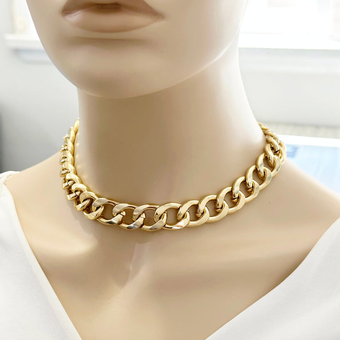 Thick Gold Chain Chunky Ladies Necklaces Thick Gold Cuban Link