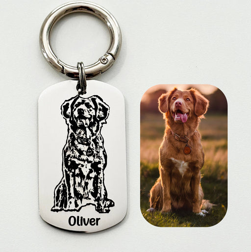 Engraved Pet Portrait Keychain, Dog Picture Keychain, Custom Dog Keyring, Dog Mum Key Chain, Funny Pet Key Ring, Dog Memorial Gift