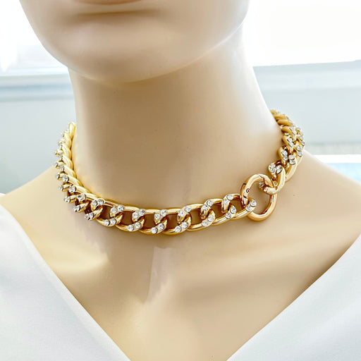 Chunky Gold Chain Necklace Lightweight/18k Gold Plated Thick Chain Necklace for Women/Cuban Chain Statement Necklace/Birthday Gift for Mum