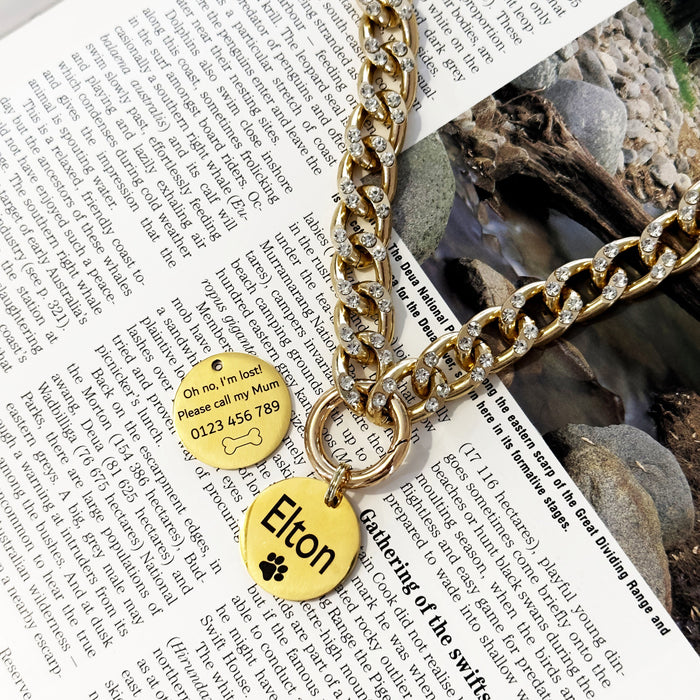 Personalized Cuban Chain Link Dog Collar, Lighweight Dog Necklace for Dog, Chain Dog Collar Gold, Pet Jewelry, Cute Fashion Necklace for Pet